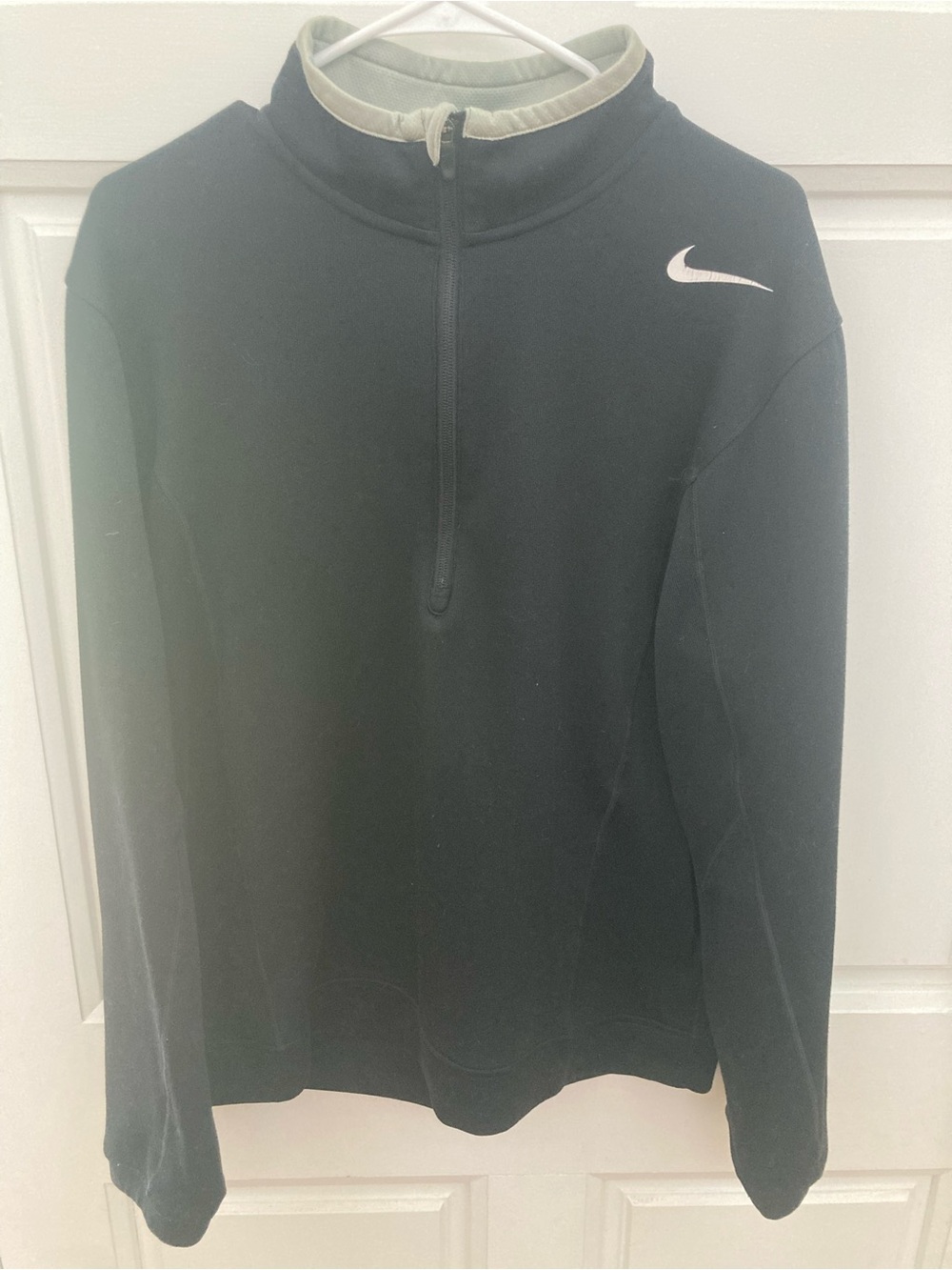 Nike Black Half-Zip Sweater with White Swoosh